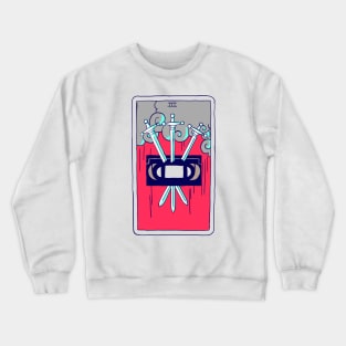 Bad VHS Tape Movie Tarot Card Three of Swords Crewneck Sweatshirt